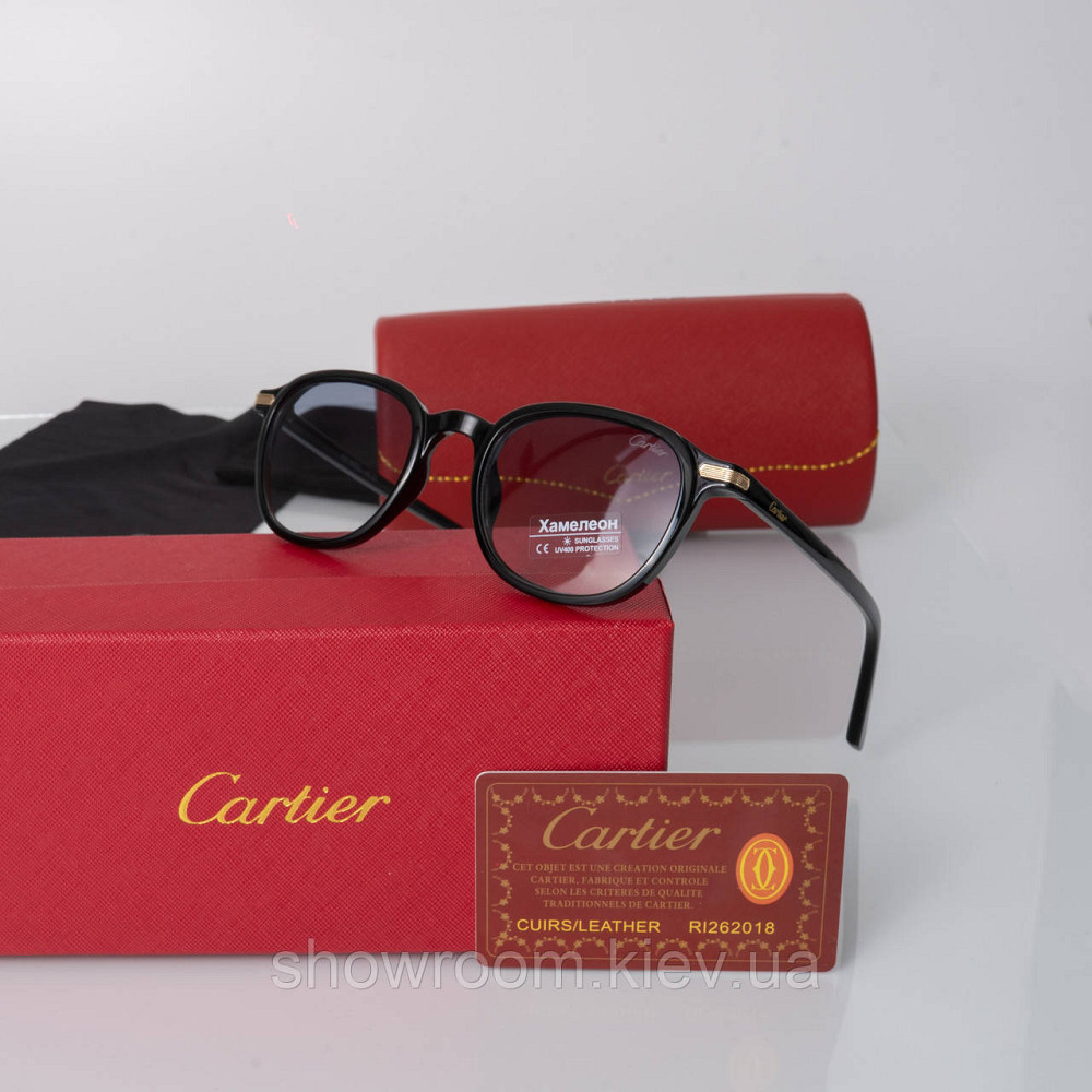 Солнцезащитные мужские очки хамелеоны Cartier (226 black) фотохромные Киев - изображение 1