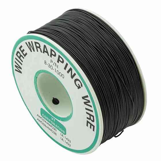 Провод монтажный 1 жила (30AWG), черный, на катушке 250м. Полтава