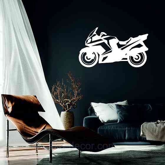 Декоративное настенное Панно «Мотоцыкл» Декор на стену 70*40 см, Белый Киев