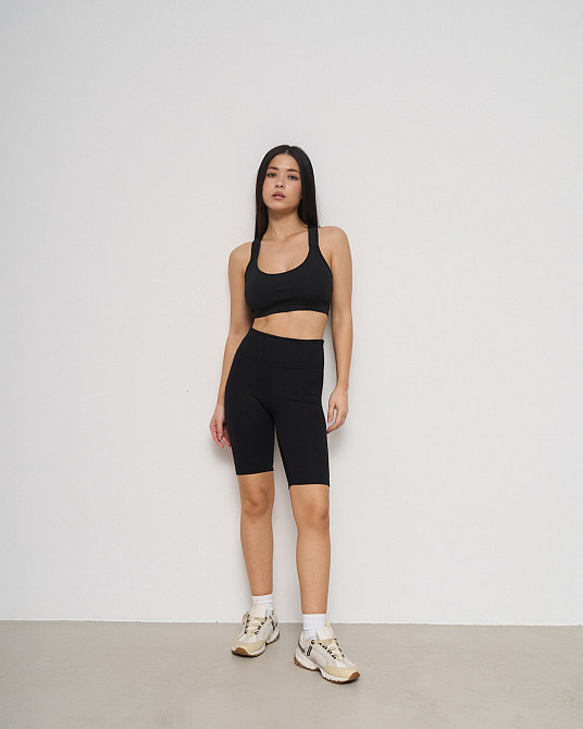 Велосипедки женские в рубчик Nicoletta 10075 M, Черый Киев - изображение 1