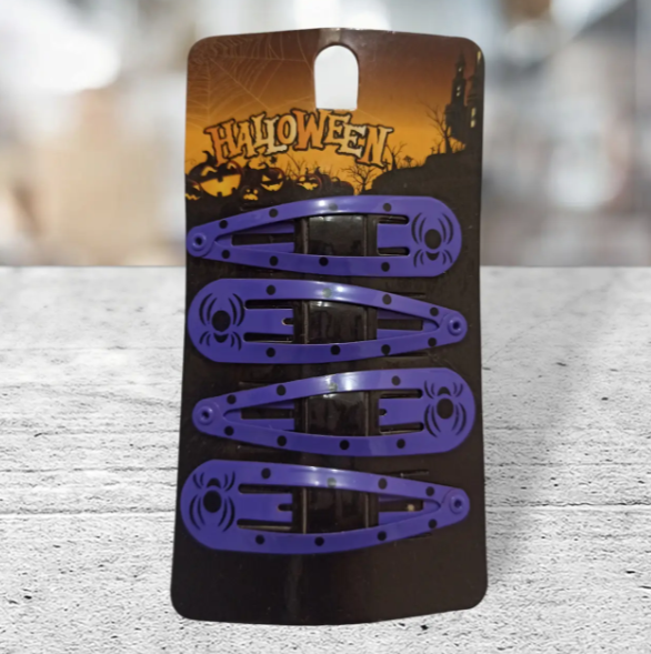 Заколки на Хелловін в горошок one size фіолетово-чорний Київ - фото 1