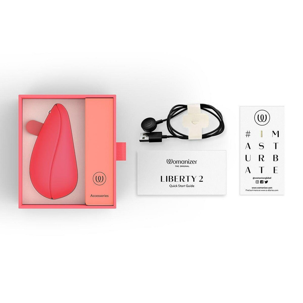 Вакуумний кліторальний стимулятор Womanizer Liberty 2 Vibrant Rose, 8 режимів, магнітна кришечка Sex Aura Київ - фото 7