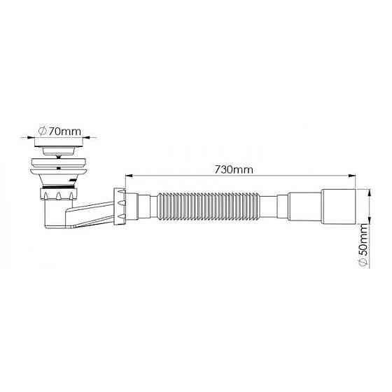 Сифон для душового піддону низький 90 мм O40/50 NOVA Харків