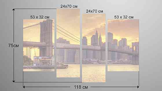 Модульная картина Город Закат Art-72_4 Киев