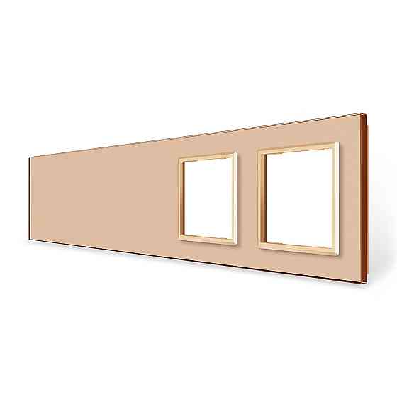 Рамка 5-постова порожня Х сенсорів 2 розетки (Х-Х-Х-0-0) LIVOLO, загартоване скло, золота, 365×80 мм (VL-P700/00/00/E/E-10A) Коломия