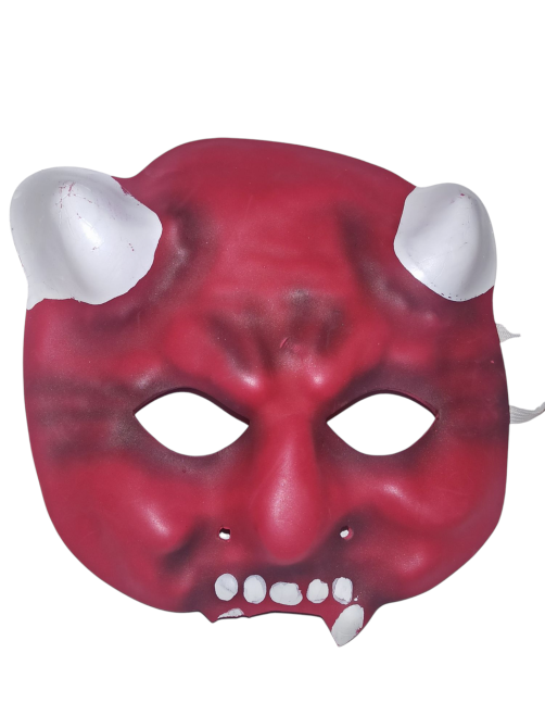 Маска Чорт для Хелловін з дефектом немає одного ікла 20 на 19 см Німеччина червоний Київ - фото 2