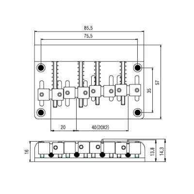 Бридж для гитары Paxphil BB012 Chrome Винница