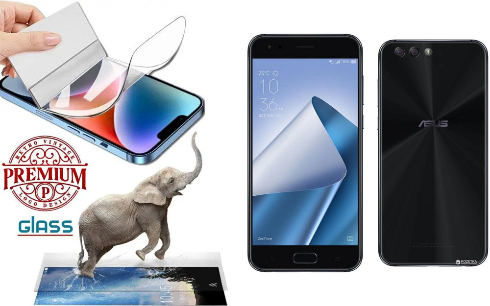 Полиуретановая пленка Asus ZenFone 4 ZE554KL, Premium, толщина 0,2 мм Киев - изображение 1