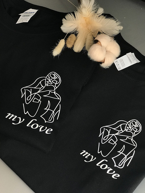 Парні футболки для хлопця та дівчини з абстрактним принтом MY LOVE Чернівці - фото 2