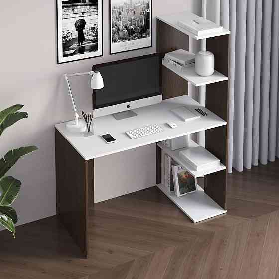 Комп’ютерний стіл VAYS M-17, письмовий з боковим стелажем зправа, ЛДСП, 120×60×148 см - для дому, навчання, офісу Львів