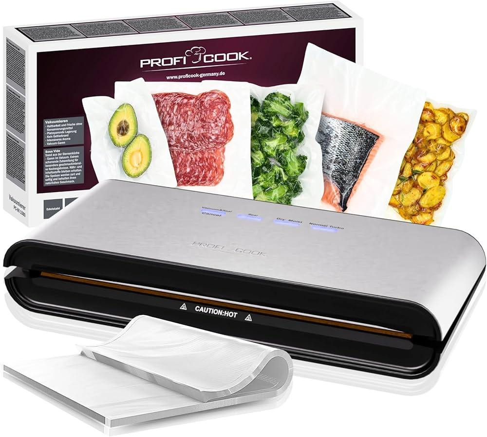 Вакуумный упаковщик мощность всасывания 12 л/мин с 18 пакетами Profi Cook PC-VK (1080) 120 Вт Нововолынск - изображение 1