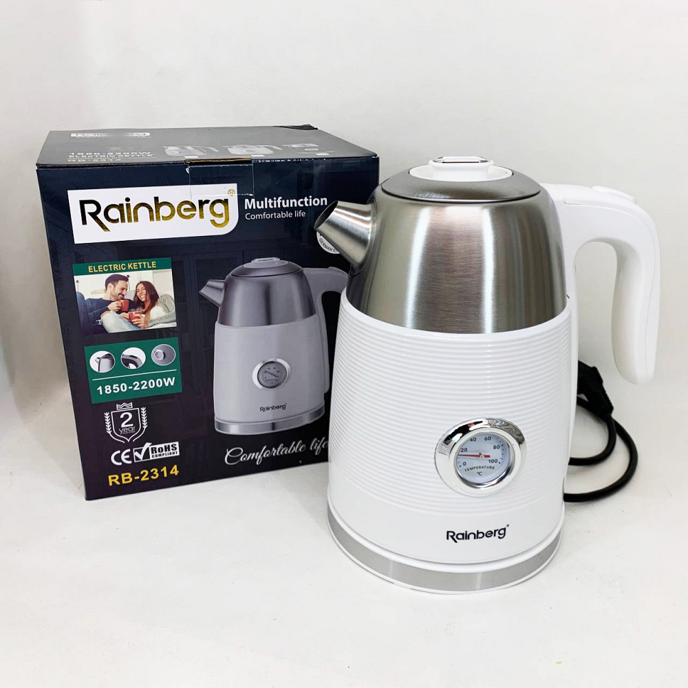Чайник электрический с датчиком температуры Rainberg RB-2314 2200Вт 1.7л White LU-65 Львов - изображение 19