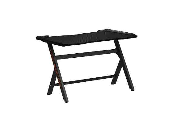 Стіл геймерський Кібертон, чорний/карбон з LED Киев