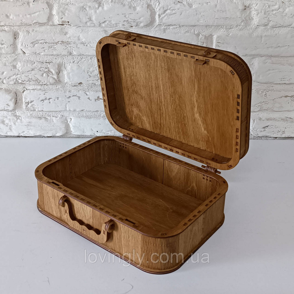 Деревянная коробка - чемодан оттенок орех 28/18/9 см Ирпень - изображение 1