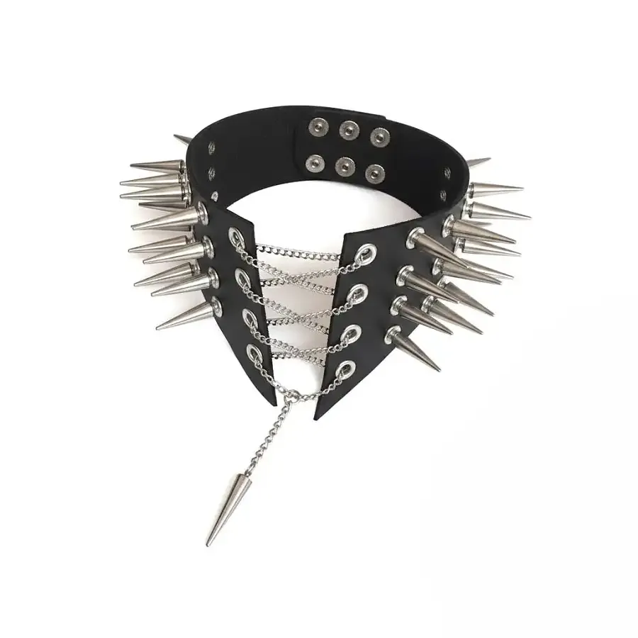 Чокер комір з шипами Art of Sex - Ariadne, еко шкіра, колір червоний, L-2XL Львів - фото 1