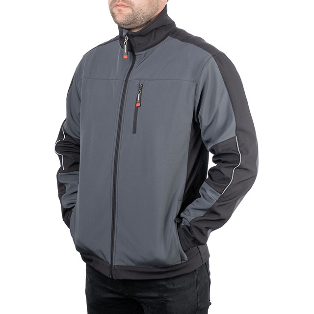 Куртка SOFTSHELL темно-сіро/чорна, тришарова, стрейч 300 GSM 100D, водо-/вітрозахист, 96% поліестер / 4% еластан, 3 кишені, XXXL Львів - фото 3
