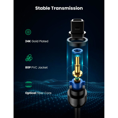 Кабель мультимедийный Optical Toslink 1.5m AV122 black Ugreen (70891) Винница - изображение 4