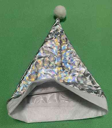 Новогодняя шапка серая блестящая для детей и взрослых - размер окружности около 56 см, текстиль Киев