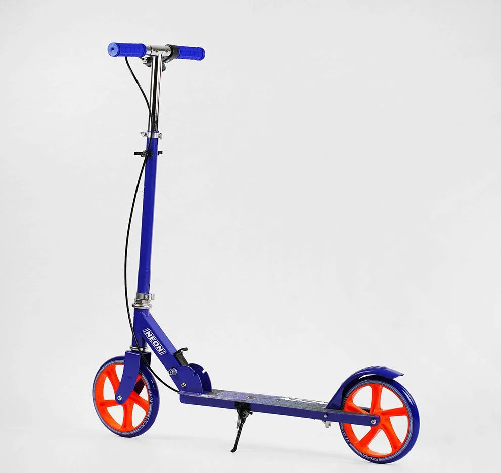 Самокат двоколісний Skyper Neon сталева рама ручне гальмо Синій (N-41417) Чернігів - фото 7