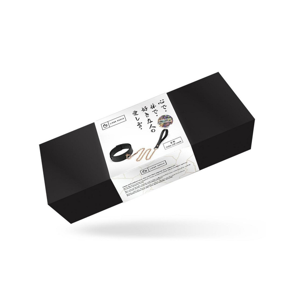 Нашийник з повідцем Liebe Seele Black Organosilicon Collar with Leash, екошкіра Sex Aura Київ - фото 7