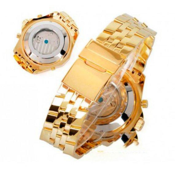 Чоловічий наручний класичний годинник Jaragar Exclusive (Золотистий) Вінниця - фото 8