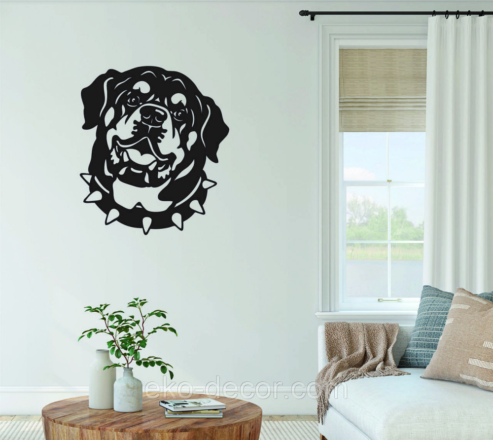 Декоративне настінне Панно  «Ротвейлер» , Декор на стіну 90*80 см, Чорний Київ - фото 5