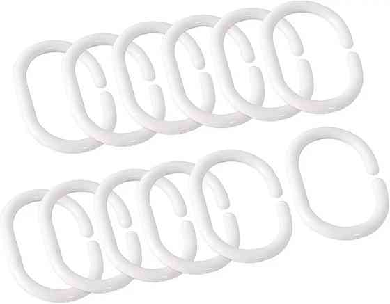 Шторка для ванної та душу з кільцями 180x180 см водостійка, шторка для ванної кімнати з гачками, колір білий граніт Кам'янець-Подільський