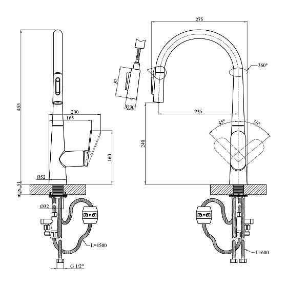Змішувач для кухні Kroner Element 211569-0101 Київ