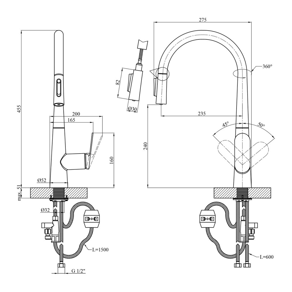 Змішувач для кухні Kroner Element 211569-0101 Київ - фото 2