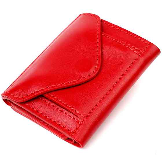 Небольшое женское портмоне в три сложения GRANDE PELLE 16785 Красный Киев