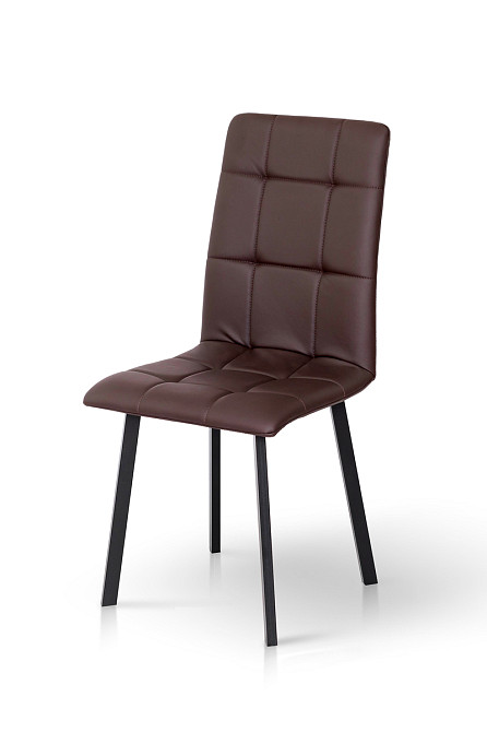 Стілець Трініті, метал чорний/ шкірзам коричн Киев - изображение 1