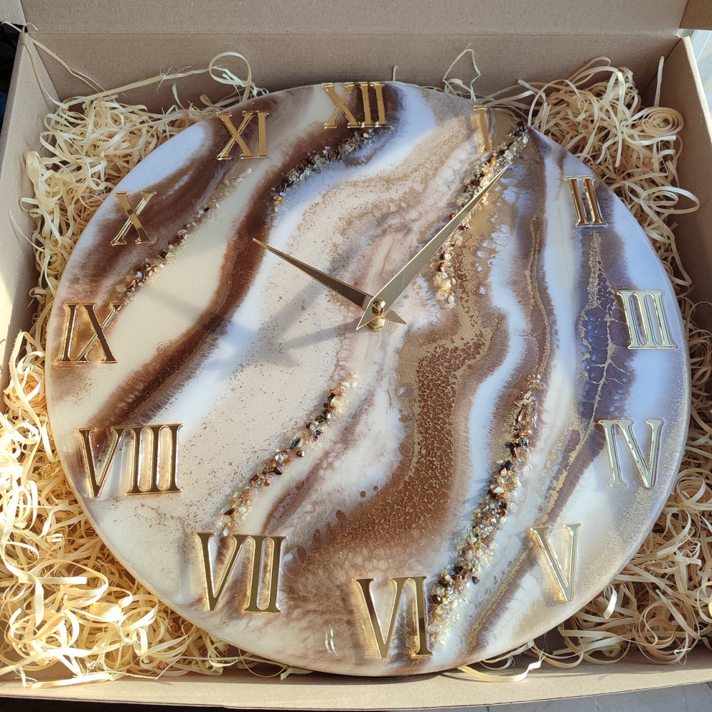 Годинник настінний 40 см з епоксидної смоли Дніпро - фото 6