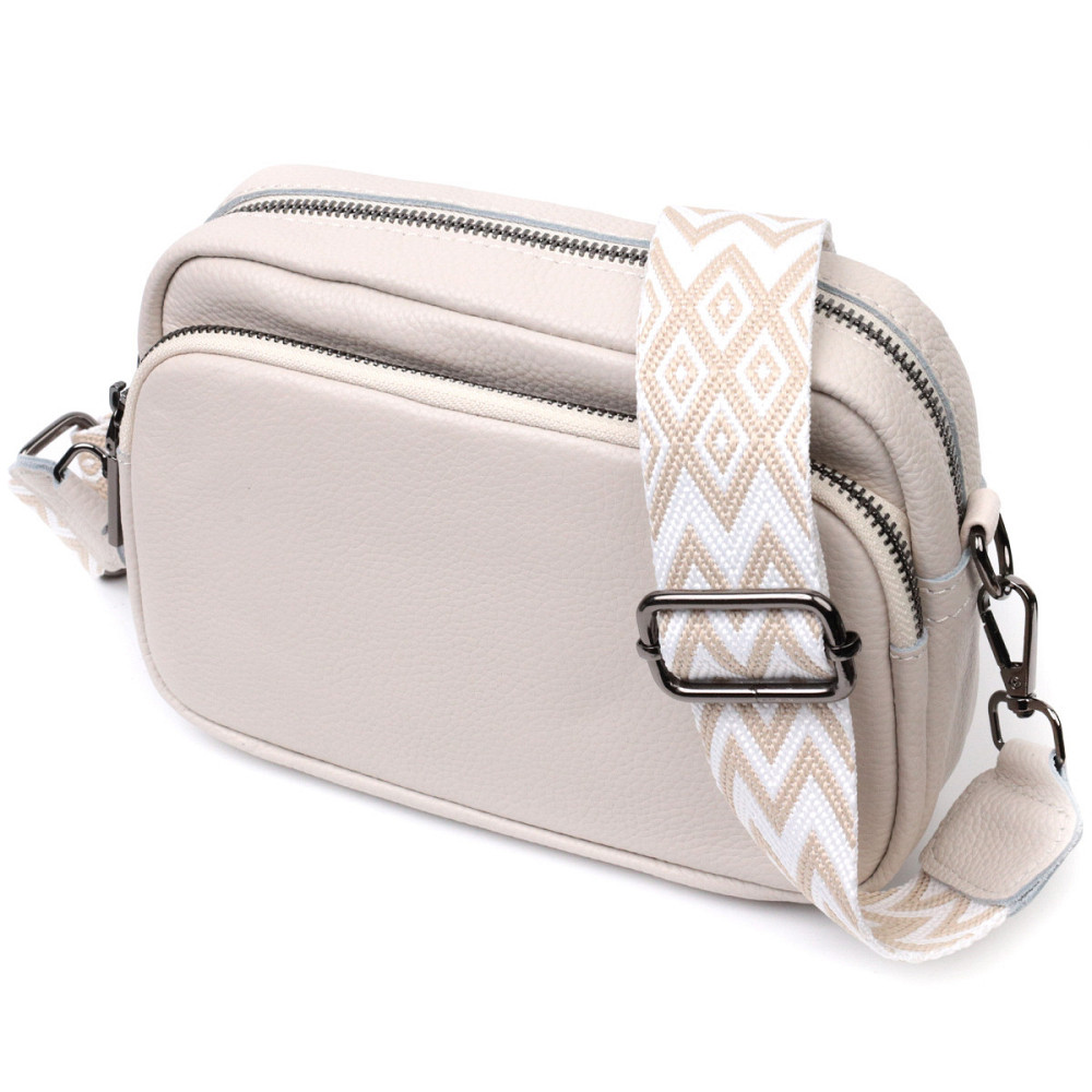 Стильная женская сумка кросс-боди из натуральной кожи Vintage 22295 Белая Киев - изображение 1