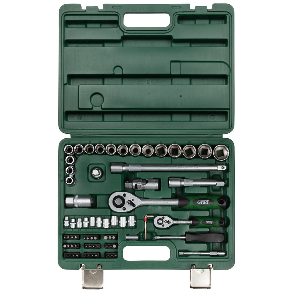 Grad Набор насадок торцевых и бит 1/4", 1/2" 72шт GRAD (6004245) Коломыя - изображение 5