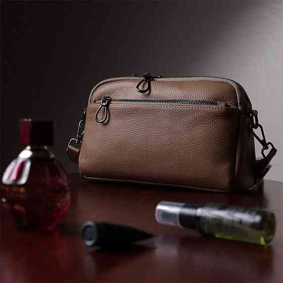 Женская стильная сумка из натуральной кожи Vintage 22599 Бежевая Киев