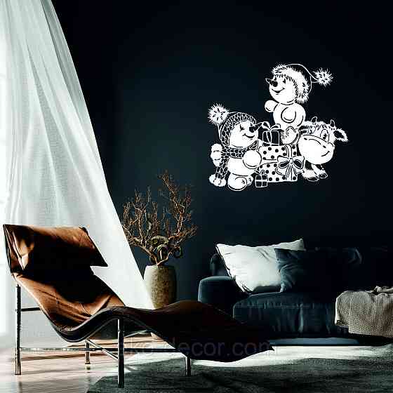 Декоративное настенное Панно «Снеговик», Декор на стену 70*63 см. Киев