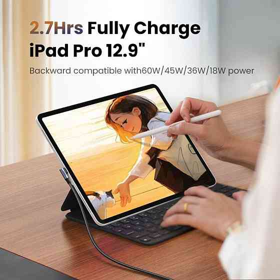 Кабель UGREEN US334 USB-C 2.0 to Angled USB-C M/M Cable Aluminium Shell with Braided 1m (Black)(UGR-70643) Николаев