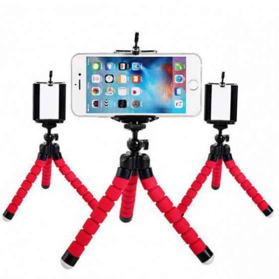 Гибкий мини штатив, тренога "осьминог" для смартфона и экшн-камеры с держателем для телефона Київ