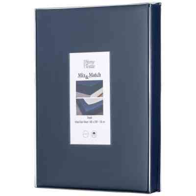 Простирадло Ardesto на резинці Mix&amp;Match, 100% бавовна, сатин синій 180х200+30 см (ART1820FSN) Вінниця