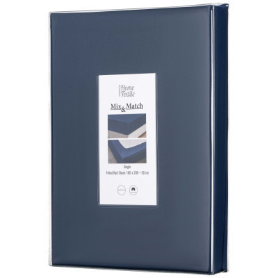 Простынь Ardesto на резинке Mix&Match, 100% хлопок, сатин синий 180х200+30 см (ART1820FSN) Винница - изображение 3