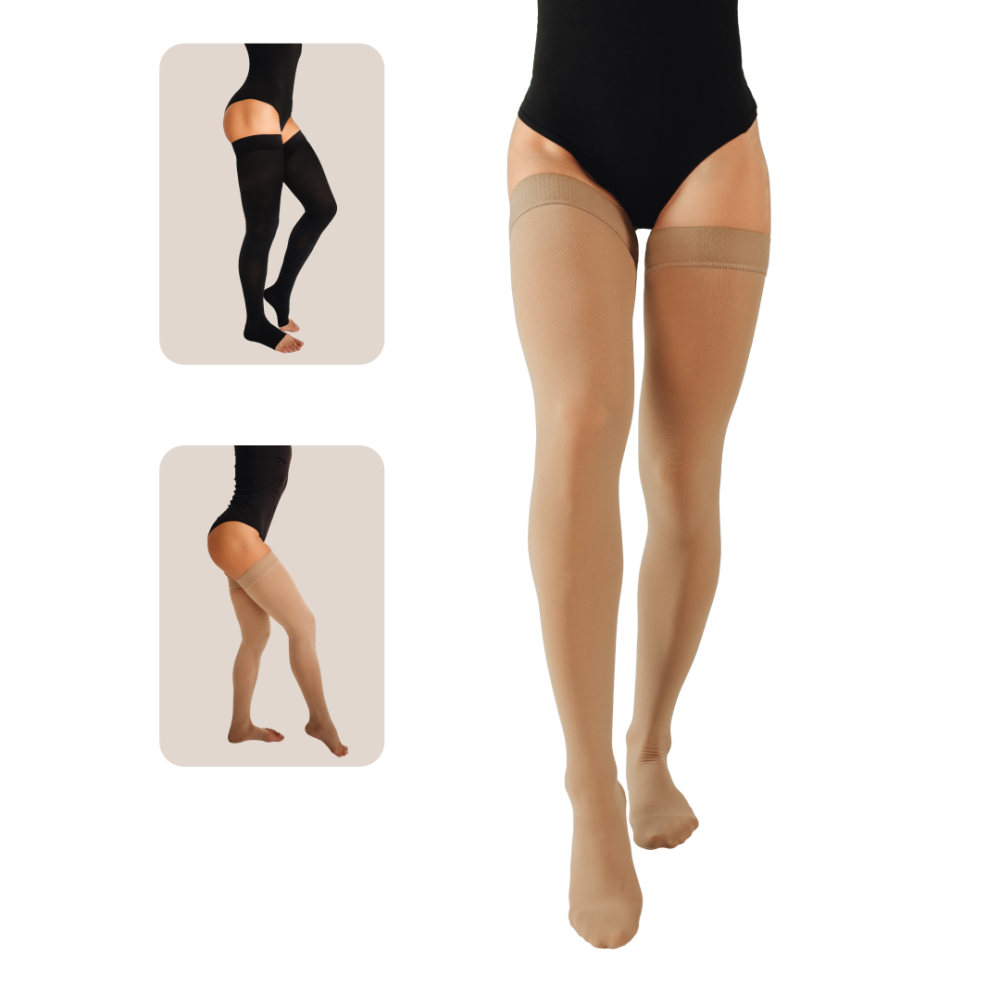 Компресійні панчохи Vitamed Light 280 DEN 2331 (бежеві), закритий носок Дніпро - фото 1