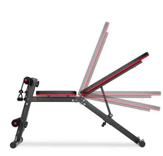 Тренувальна лава для дому та спортзалу, регульована з еспандерами Спортивна лава для тренувань HopSport Київ