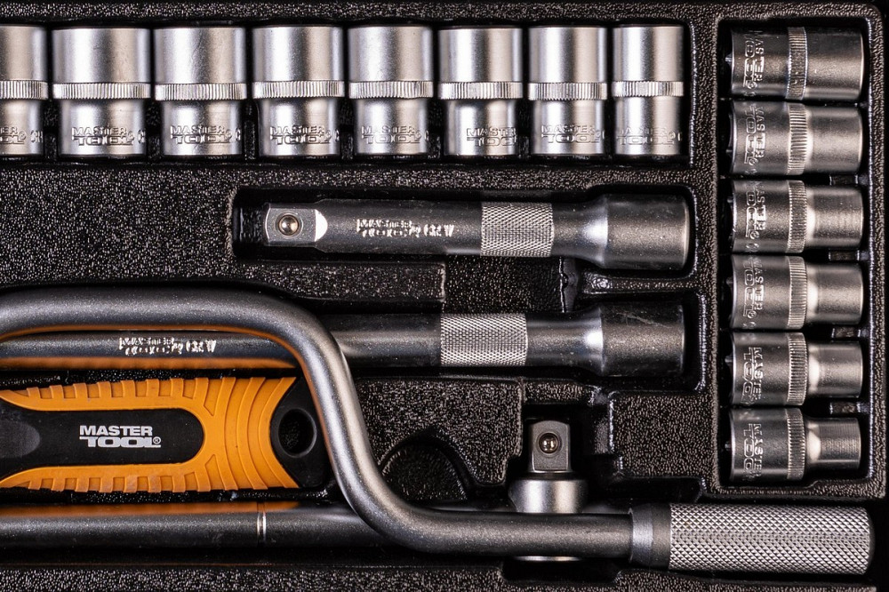 Набор торцевых насадок MASTERTOOL PROFI CrV 1/2