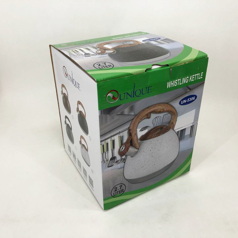Чайник газовый нержавейка Unique, Чайник для приготовления напитков со свистком для воды на газ WU-72 Львов - изображение 1