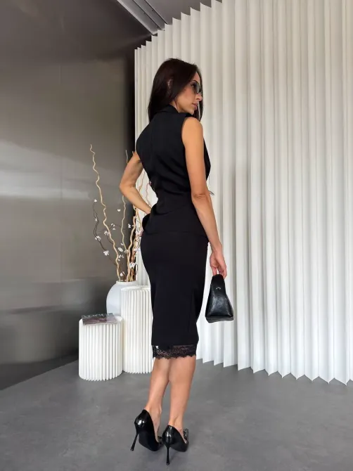 Женский костюм с жилетом и юбка с кружевом Одесса - изображение 13