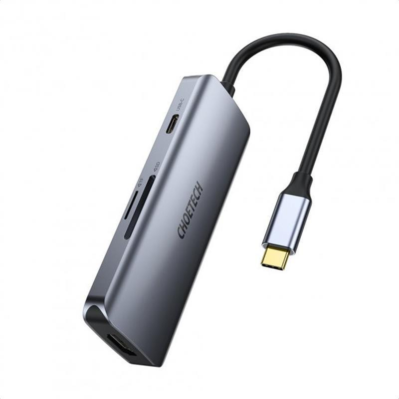 Концентратор Choetech HUB-M19 7 in 1 USB-C до HDMI Multiport Adapter Сірий Харків - фото 2