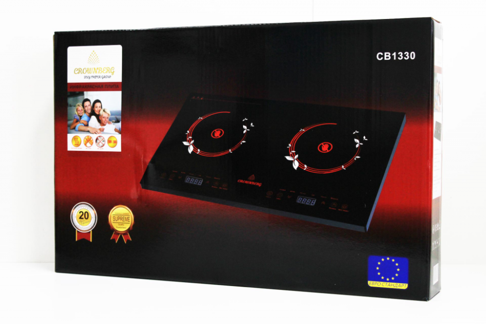 Інфрачервона плита Crownberg CB-1330, 1 конфорка, сенсорне керування, таймер 240 хв, склокераміка Одеса - фото 2