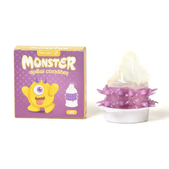 Насадка на член Recare Yellow Monster Spike Condom (презерватив с рядами пупырышков и шипов) Львов