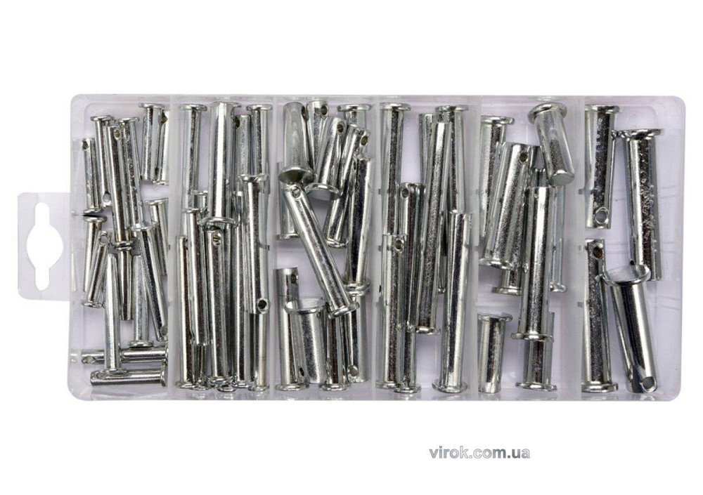 Штифти з головкою та отворами в кінці стержня YATO Ø=5-12 мм, наб. 60 шт. [4/16] Одеса - фото 1
