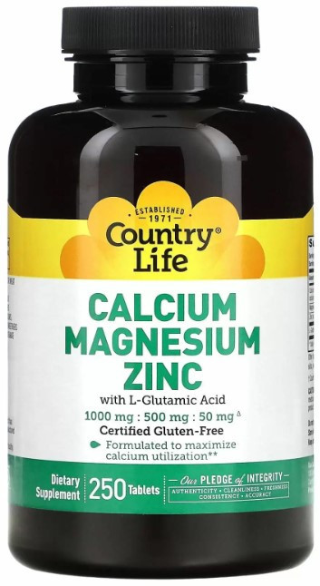 Кальцій магній цинк Country Life Calcium Magnesium Zinc 250 таблеток Київ - фото 1